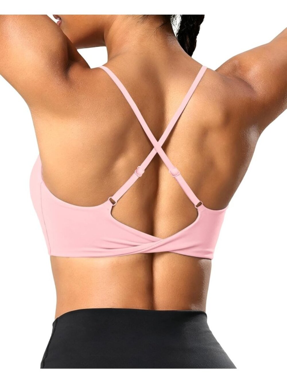 Twist Cross Back Sports Bra for Women - CoreFlex Workout & Yoga Top